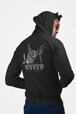 Produktbild von D&B Unisex Hoodie ZIPST00177 Doggo Waldgrün-Größe L