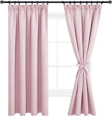 Immagine prodotto di Tenda oscurante con coulisse, pronta all'uso. Tenda con tessuto oscurante, ideale per il soggiorno, colore rosa