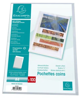 Produktbild von EXACOMPTA Sichthülle DIN A4 PP 0,12 mm genarbt transparent 100 Hüllen