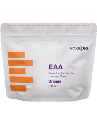 Immagine prodotto di Voxberg EAA 495 g arancia / EAA aminoacidi essenziali / Aminoacidi essenziali in gusti rinfrescanti