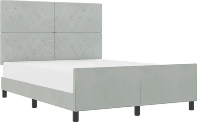Obrázek produktu pro Postel s boxspringem s čelo Světle šedá 140 x 200 cm samet