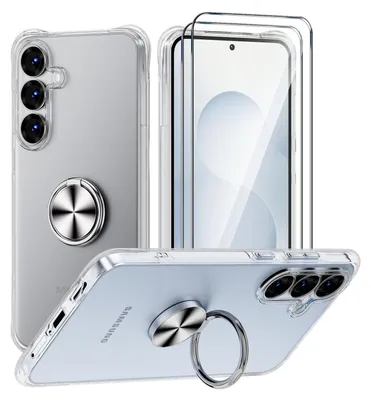 Productafbeelding van Transparante Telefoonhoes met Ringhouder voor Smartphone