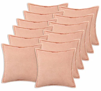 Productafbeelding van vidaXL Kussenhoezen, 12 stuks, houtlook, roze, 45 x 45 cm, bouclé