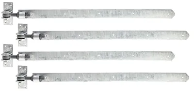 Zdjęcie produktu dla Alberts 868079 Zawias żaluzjowy, prosty, zaokrąglony, regulacja 30 mm, ocynkowany ogniowo, 660 x 40 mm, zestaw 4 szt