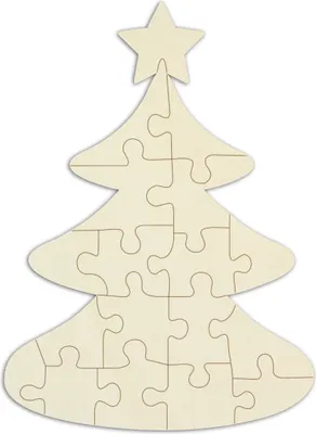 Produktbild von Personalisierbares Blanko-Holzpuzzle "Tannenbaum", zum selbst gestalten – 18 Teile, ca. 29 x 21 cm, leeres Puzzle aus Schichtholz inkl. Puzzlevorlage