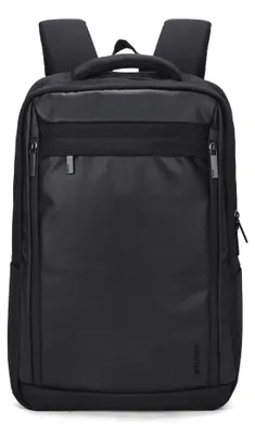 Produktbild von Schwarzer Polyester-Rucksack mit Reißverschluss, multifunktionale Fächer, verstellbarer Schultergurt, 32x47x16 cm