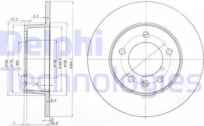 Produktbild von 2x DELPHI Bremsscheibe BG3681 für OPEL Movano Kastenwagen (X70) Movano Bus (X70)