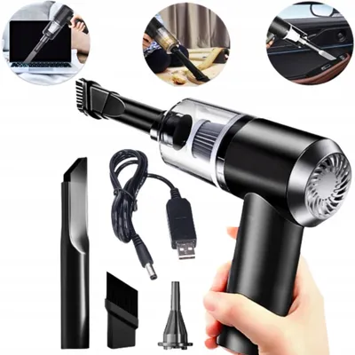 Produktbild von 2-in-1-Handstaubsauger, kabellos, USB-Betrieb, 40 Minuten Laufzeit, mit HEPA-Filter und Gebläse