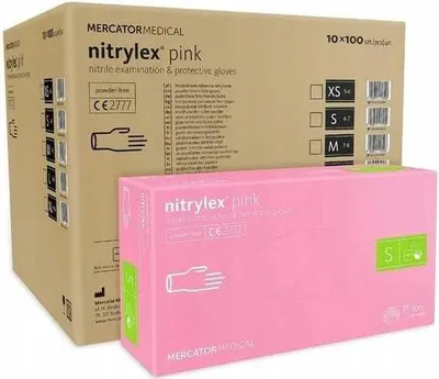 Zdjęcie produktu dla Rękawice Nitrylowe 100 szt. 7-S Nitrylex Pink - 10 szt.