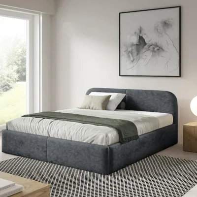 Produktbild von Polsterbett BELMI Slim 140x200 cm mit bettkasten - PERFECT HARMONY 90 (Dunkelgrau)