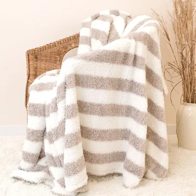 Obrázek produktu pro Deka, silná a nadýchaná deka z mikrovlákna, pruhovaná Gala 160x200 Béžová
