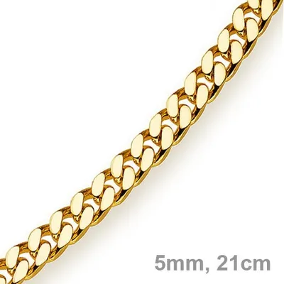 Produktbild von 5mm Panzerarmband Armband Armkette 585 Gold Gelbgold 21cm Herren Goldarmband