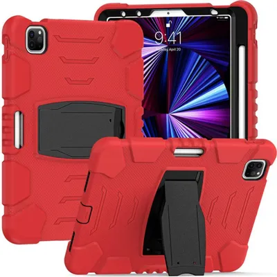 Zdjęcie produktu dla Etui na iPada Pro 3/2/1 11" z podstawką i uchwytem na rysik, czerwone