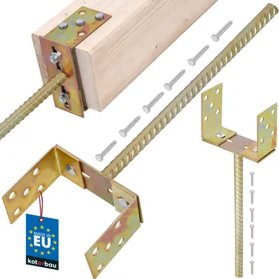 Zdjęcie produktu dla KOTARBAU® Wspornik slupka U 0-160 mm Regulowana szerokosc Pret 385 mm Wspornik slupka z kotwa do zabetonowania Gniazdo do zabetonowania Slupek do zabetonowania Dolle Ocynkowany