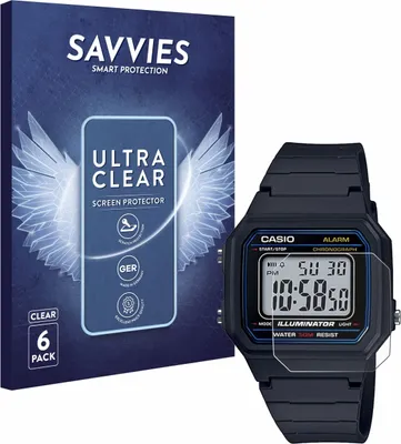 Produktbild von 6x Für Casio Uni W-800H-1BVES Schutzfolie Savvies Displayschutz Display Schutz Folie Klar Transparent