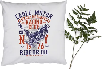 Produktbild von MuchoWow® Zierkissen Sofakissen Wohnzimmer Dekokissen 60x60 cm Mancave - Motor - Adler - Vintage - Sitzfläche - Foto Polster