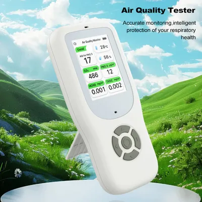 Produktbild von monitor jakości powietrza 9 w 1, tester CO2 AQI/CO2/PM2.5/PM1.0/PM10/HCHO/TVOC/czujnik temperatury/wilgotności, monitorowanie w czasie rzeczywistym