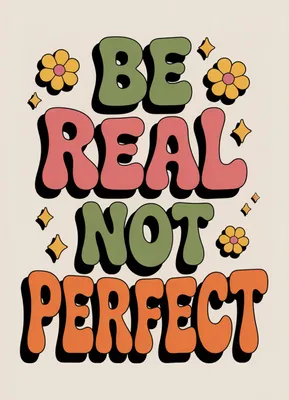 Produktbild von Plakat 13x18cm Motivationsaffirmation Retro Vintage Für das Wohnzimmer Be Real