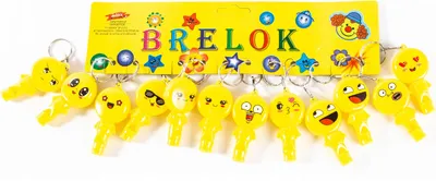 Zdjęcie produktu dla Emotki Brelok Świecący Zawieszka Do Kluczy 12Szt