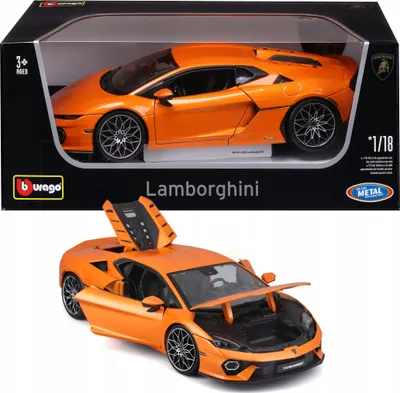 Zdjęcie produktu dla Lamborghini Temerario 1:18 Bburago 18-11052 POMARAŃCZOWY SPORTOWY SAMOCHÓD