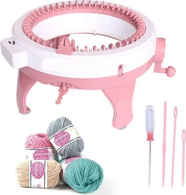 Produktbild von Happyment Strickmaschine - Strickmühle - Punnikmühle - Knitting Machine - Wollmühle - Rosa