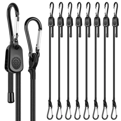 Produktbild von Spanngummi mit Karabiner Haken verstellbar 45 cm Expander Gepäckspanner 8 Stück