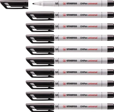 Produktbild von Folienstift - STABILO OHPen universal - wasserlöslich medium - 10er Pack - schwarz