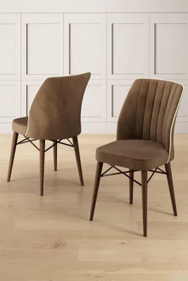 Produktbild von Skye Decor, Hochwertiges Stuhlset (6 Stück) aus Metall, Babyface, Braun | 100% Metall