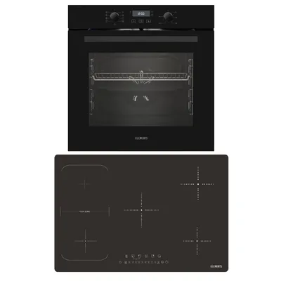 Produktbild von KB ELEMENTS Sparset, Einbauherd Set, Herdset, Induktionskochfeld 5 Kochzonen 77cm, 9400 Watt, Einbaubackofen 60cm, 9 x Funktionen, AQUA CLEAN, EV1/105