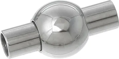 1 Edelstahl Magnetschließe / Magnetverschluss, Kugel, 20x5mm