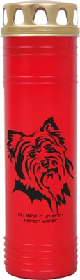 Produktbild von Grabkerze Rot, Brenndauer: 170 Stunden ( 7 Tage ), Motiv: Terrier