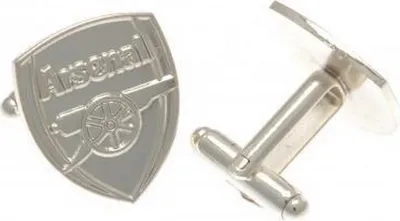 Productafbeelding van Arsenal FC embleem, zilverkleurige manchettenknopen, verpakt in een doosje, model BS1546 (universele maat), zilver