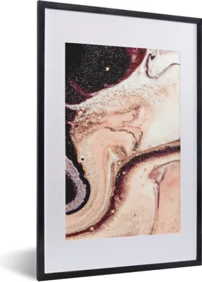 Produktbild von MuchoWow® Gerahmtes Poster Stein - Marmor - Edelstein - Abstrakt - Natur - Rosa 40x60 cm - Poster mit Schwarzem Bilderrahmen Wandposter Rahmen Foto Bilder - Poster in Rahmen