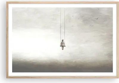Produktbild von Gerahmtes Poster - Rahmen in heller Eiche - Schwingen rein Wolken - 91,5x61 cm - Wand Bild - Wanddeko - Wandbilder - Kunstposter - Wandposter - Bilderrahmen - Bilder - Kunstdruck - P2NAA91x61-4875