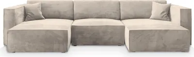 Produktbild von Masseno Ecksofa SARMO M mit Schlaffunktion U-Form, Sofa mit Bettkasten, Wohnzimmersofa, Couch, Soffa, Bettsofa, Couchgarnitur- Creme, MONOLITH 04