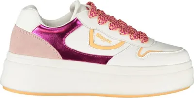 Produktbild von Weißer Damensportschuh mit Kontrastschnürsenkeln und Fuchsiadetails