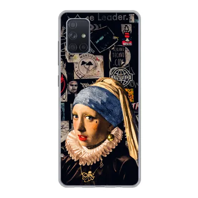 Produktbild von MuchoWow® Handyhülle Schutzhülle Hülle für Samsung Galaxy A71 Das Mädchen mit dem Perlenohrring - Tätowierung - Vermeer Silikon Softcase Handy Hülle - Kartenbesitzer