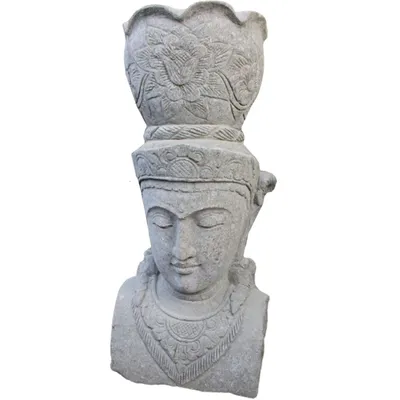 Produktbild von Stonox Buddha Figur Büste Purnia Basanit frostbeständig 35x38x150 cm