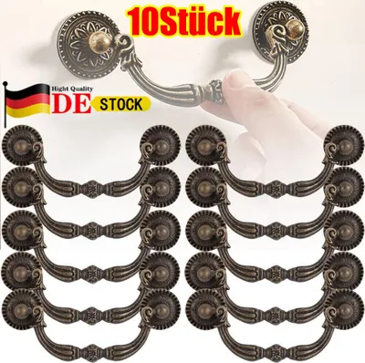 Produktbild von 10Pcs Antiker Stil Möbelgriffe Schrank Griff Schubladengriff Vintage Türgriff 75mm