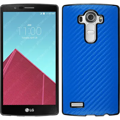 Produktbild von PhoneNatic Case kompatibel mit LG G4 - Hülle blau Carbonoptik Hard-case + 2 Schutzfolien