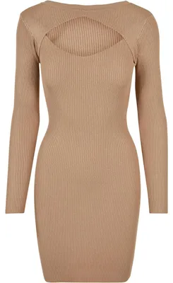 Produktbild von Urban Classics - Kleid Ausschnitt für Damen TN133 (L) (Union-Beige)