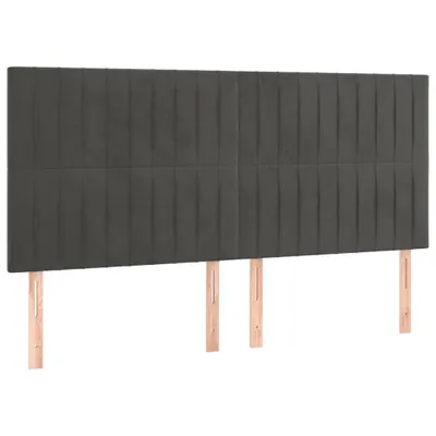 Imagen del producto de Cabecero gris oscuro 160x5x118/128 cm terciopelo
