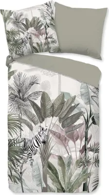 Productafbeelding van Good Morning Dekbedovertrek "Irene" - Groen - (155x220 cm) - 100% Katoen
