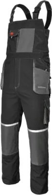Produktbild von Arbeitslatzhose mit Kniepolstertaschen grau mit reflektierenden Elementen 60