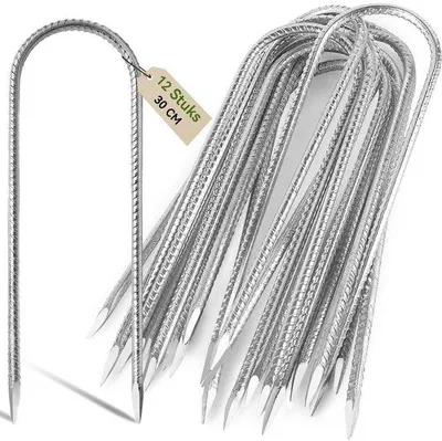 Produktbild von Graxury, 12 Stück, 30 cm, robuste Abspannleinen für Trampoline, Erdanker