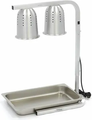 Image de Maxima - Lampe chauffante Gastro - 2 lampes - incl. lampes et 1 x 1/1 GN - récipient