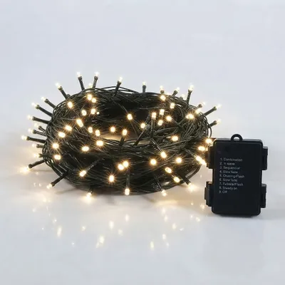 Produktbild von LED Lichterkette für Außen und Innen - 80 LED / 6 m - Deko Beleuchtung mit 8 Funktionen