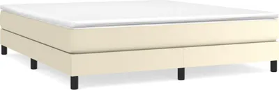 Obrázek produktu pro vidaXL Box spring bed frame cream 160x200 cm Imitace kůže