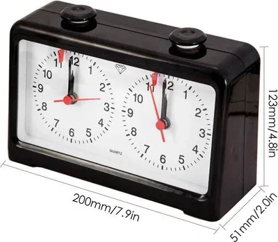 Produktbild von Professionelle Digitale Schach-Uhr – Elektronischer Zeitgeber für Schachspiele mit Notfallfunktion – Kompakt und handlich – Genauigkeit bei der Zeitmessung – Perfekt für Schachturniere – Schwarz