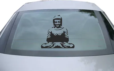 Produktbild von Indigos UG - Aufkleber Heckscheibe & Motorklappe DE6351 - schwarz - 600x599 mm - budhis - Auto Scheiben Fenster Heckklappe Tuning Racing JDM - Die cut